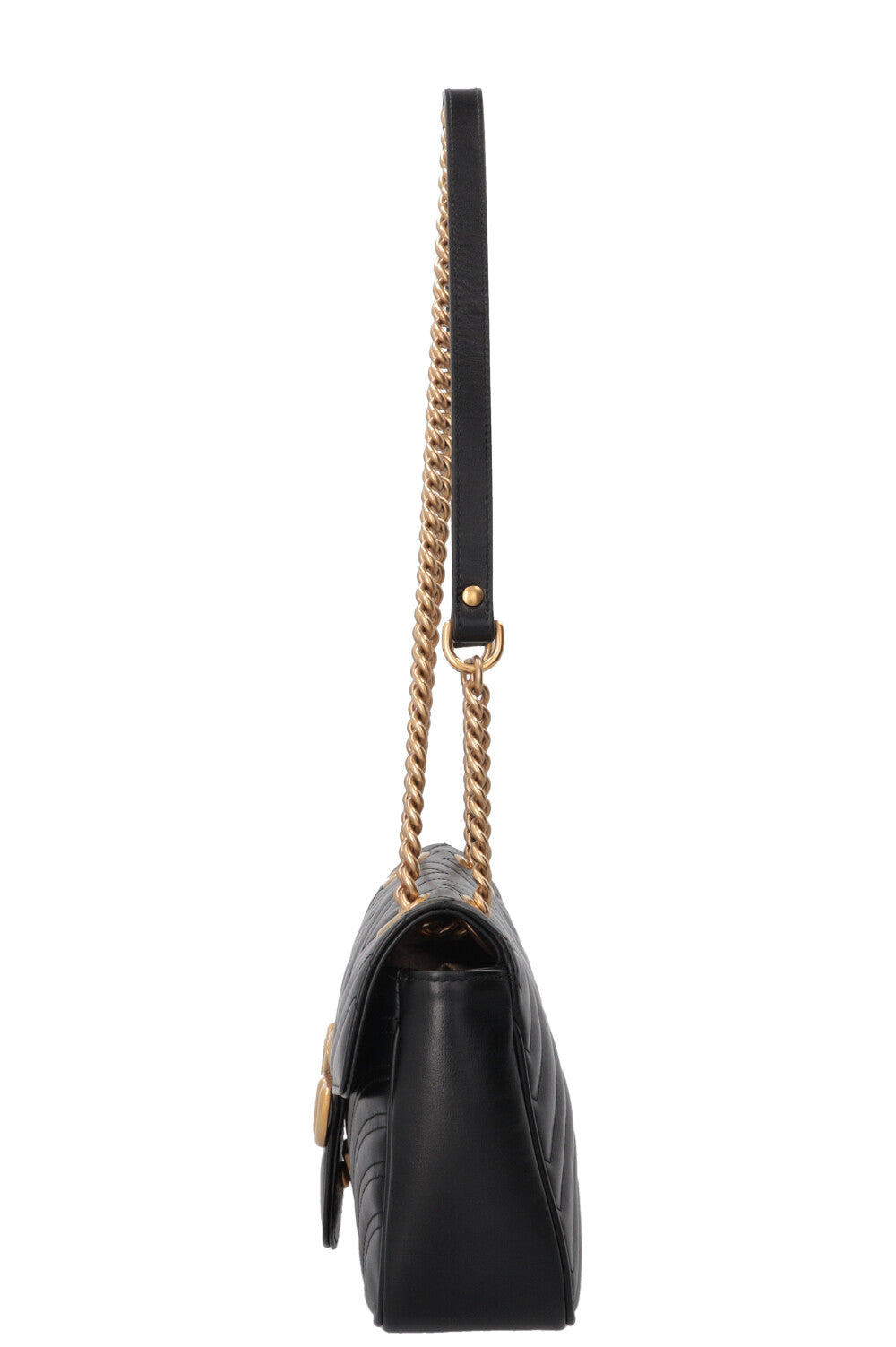 GUCCI Marmont Shoulder Bag Medium Leather Black