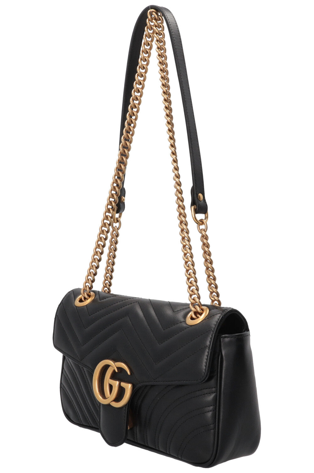 GUCCI Marmont Shoulder Bag Medium Leather Black