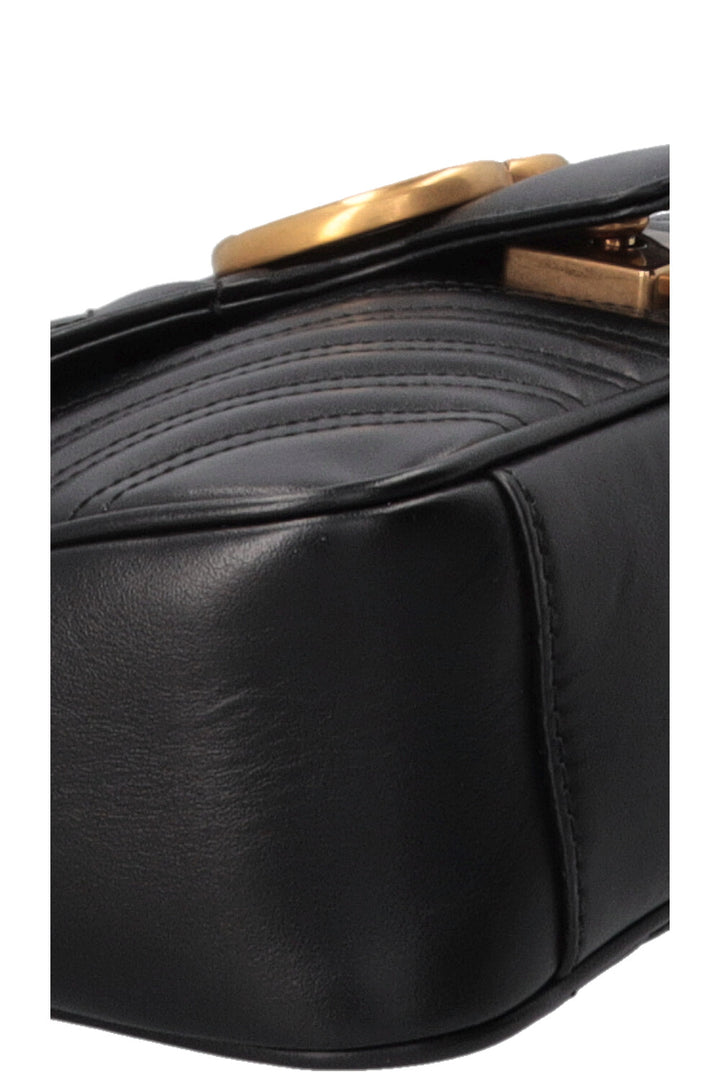 GUCCI Marmont Shoulder Bag Medium Leather Black