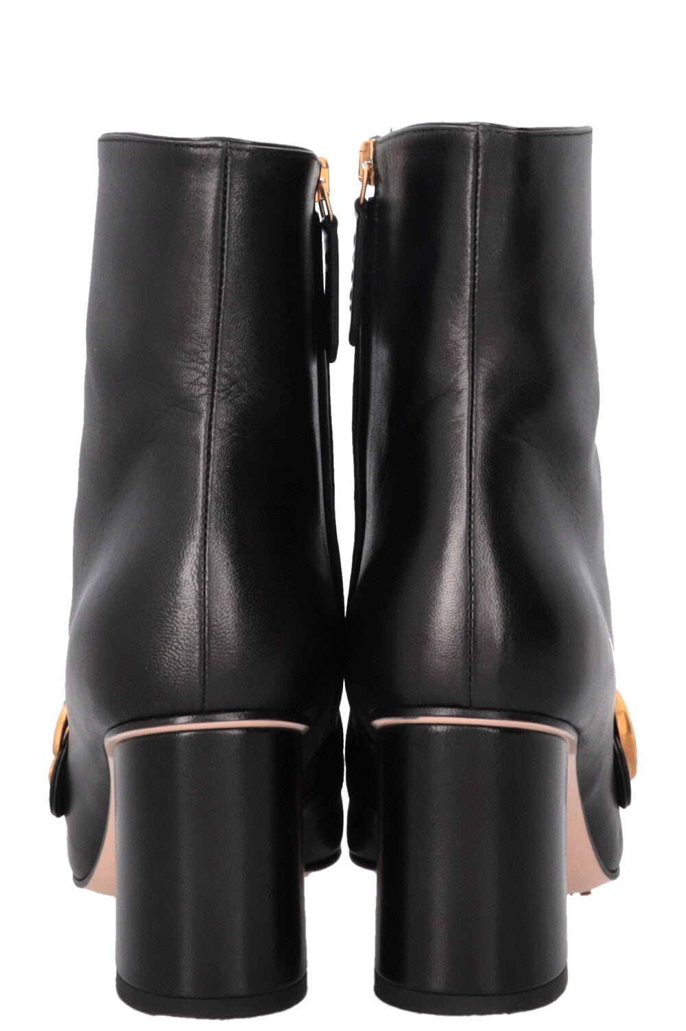 GUCCI Marmont Tassel Ankle Boots Leather Black