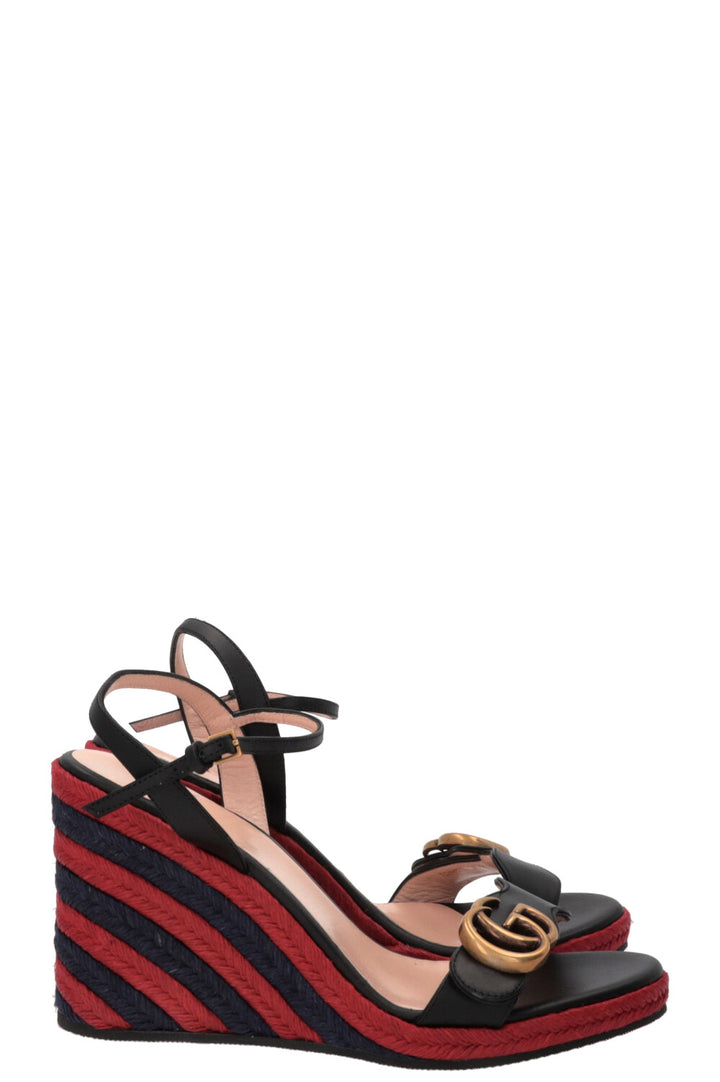 GUCCI Escarpins compensés Marmont en raphia