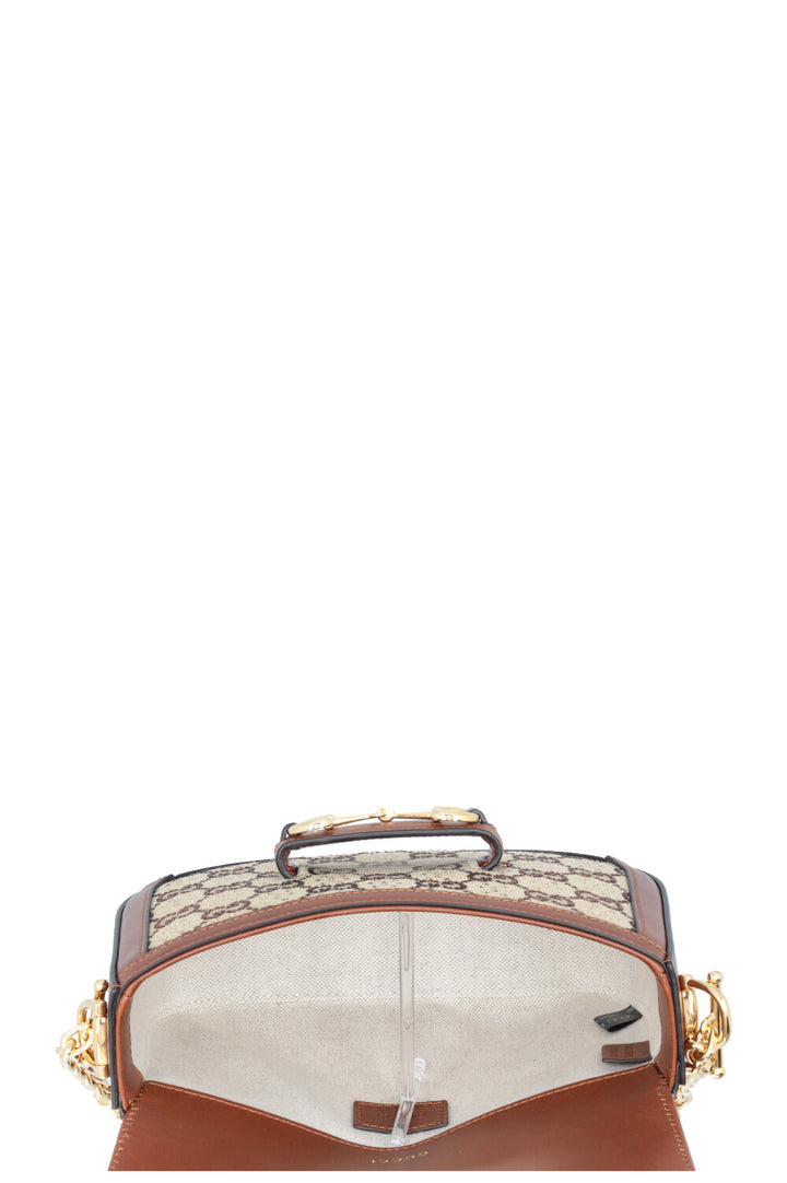 GUCCI Mini 1955 Horsebit Canvas Beige