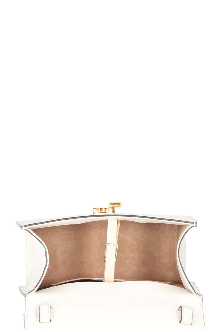 GUCCI Mini Sylvie Top Handle Bag Leather White