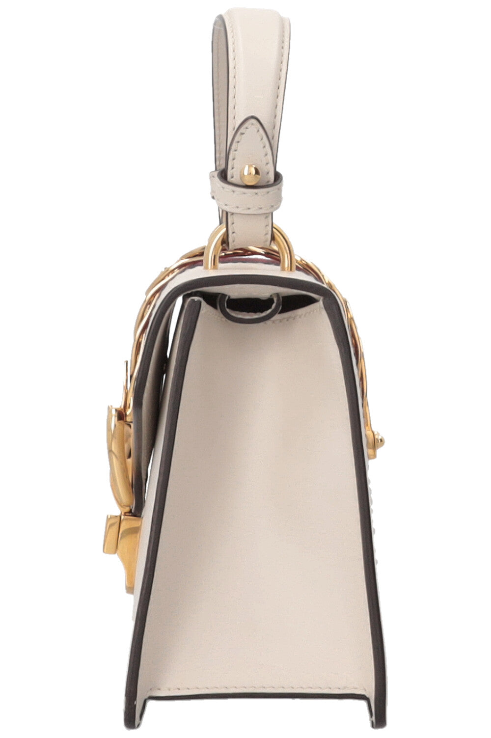 GUCCI Mini Sylvie Top Handle Bag Leather White