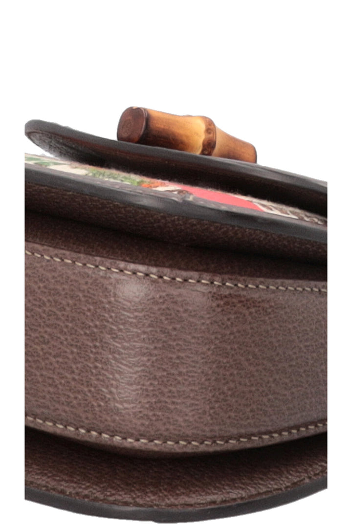 Sac à main GUCCI Music is Mine Bamboo 1947 toile cuir marron multicolore