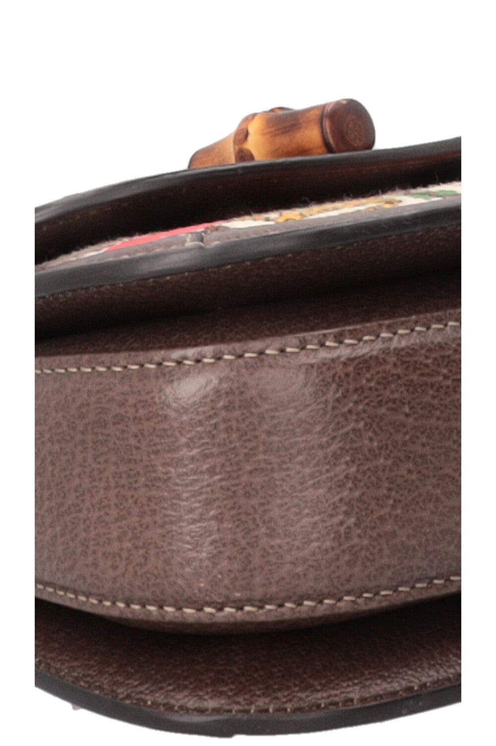 Sac à main GUCCI Music is Mine Bamboo 1947 toile cuir marron multicolore