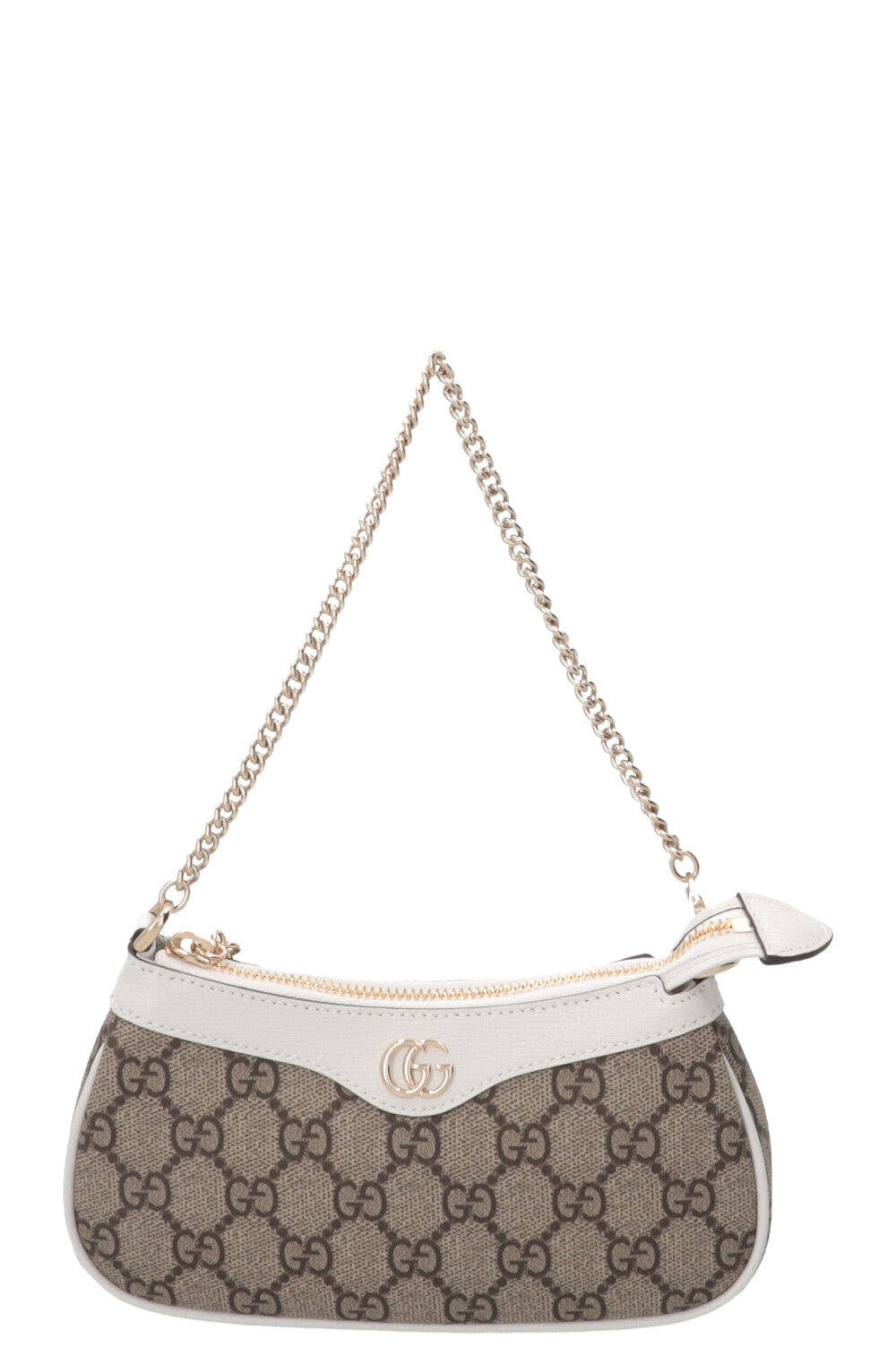 GUCCI Ophidia Bag Super Mini Supreme Canvas Leather White