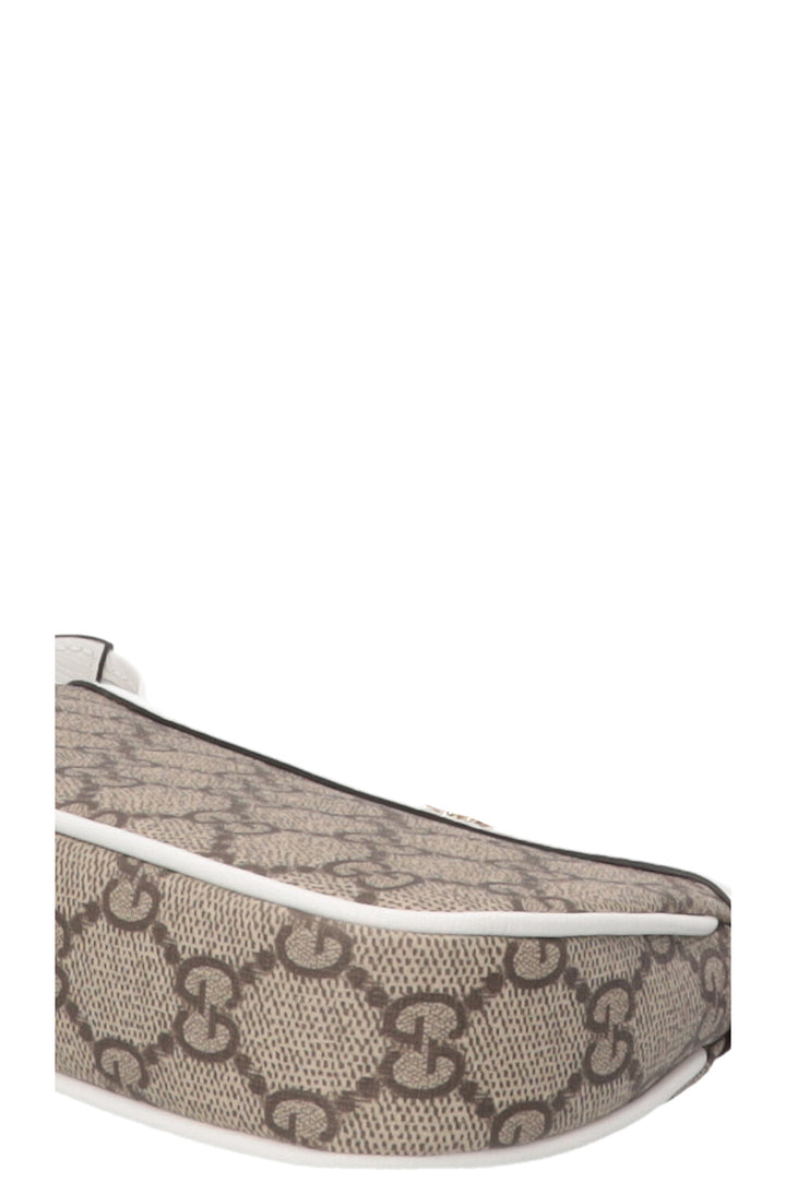 GUCCI Ophidia Bag Super Mini Supreme Canvas Leather White