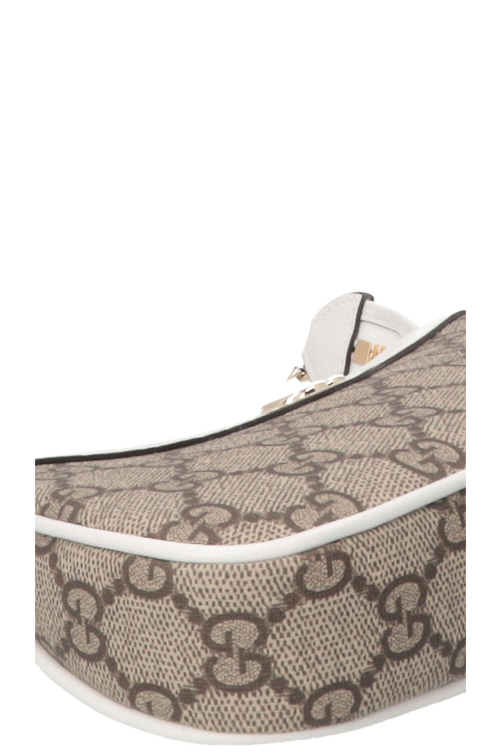 GUCCI Ophidia Bag Super Mini Supreme Canvas Leather White
