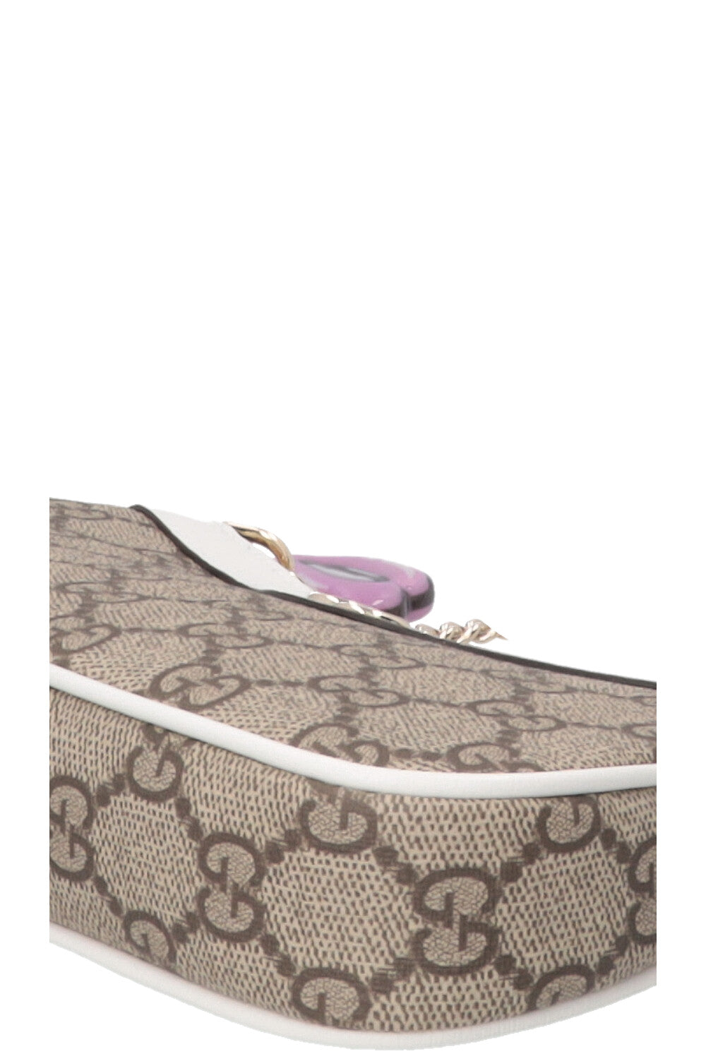 GUCCI Ophidia Bag Super Mini Supreme Canvas Leather White