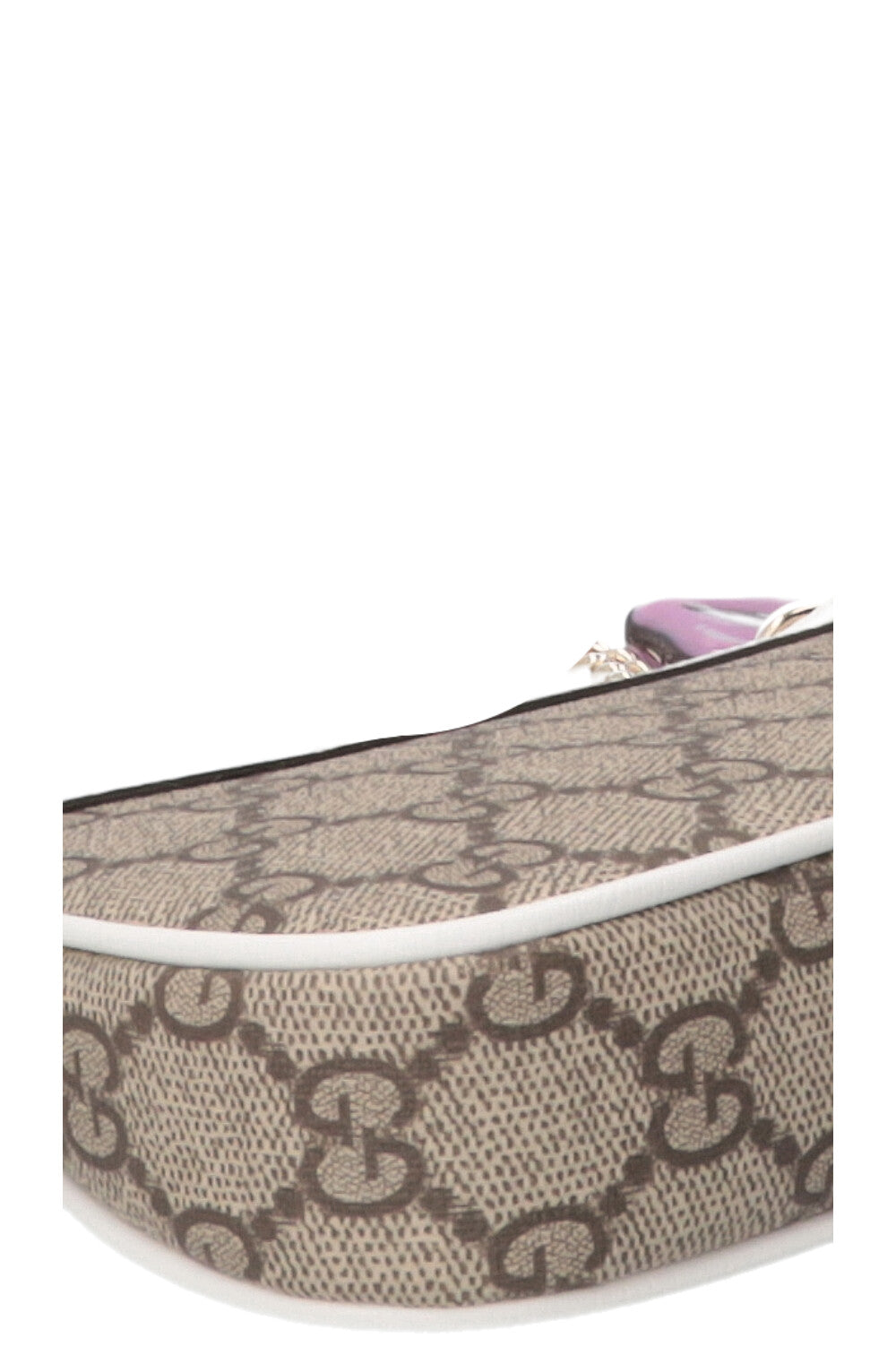 GUCCI Ophidia Bag Super Mini Supreme Canvas Leather White