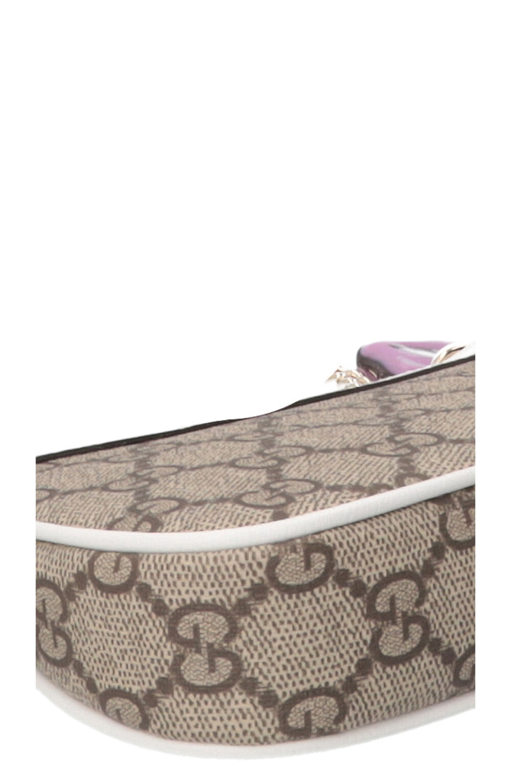 GUCCI Ophidia Bag Super Mini Supreme Canvas Leather White