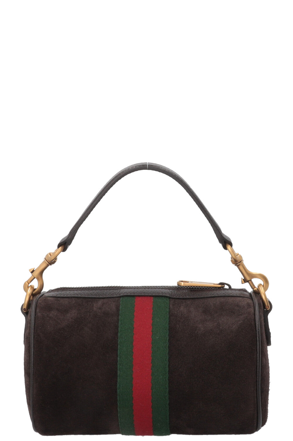 GUCCI Ophidia Cylinder Mini Bag Suede Brown