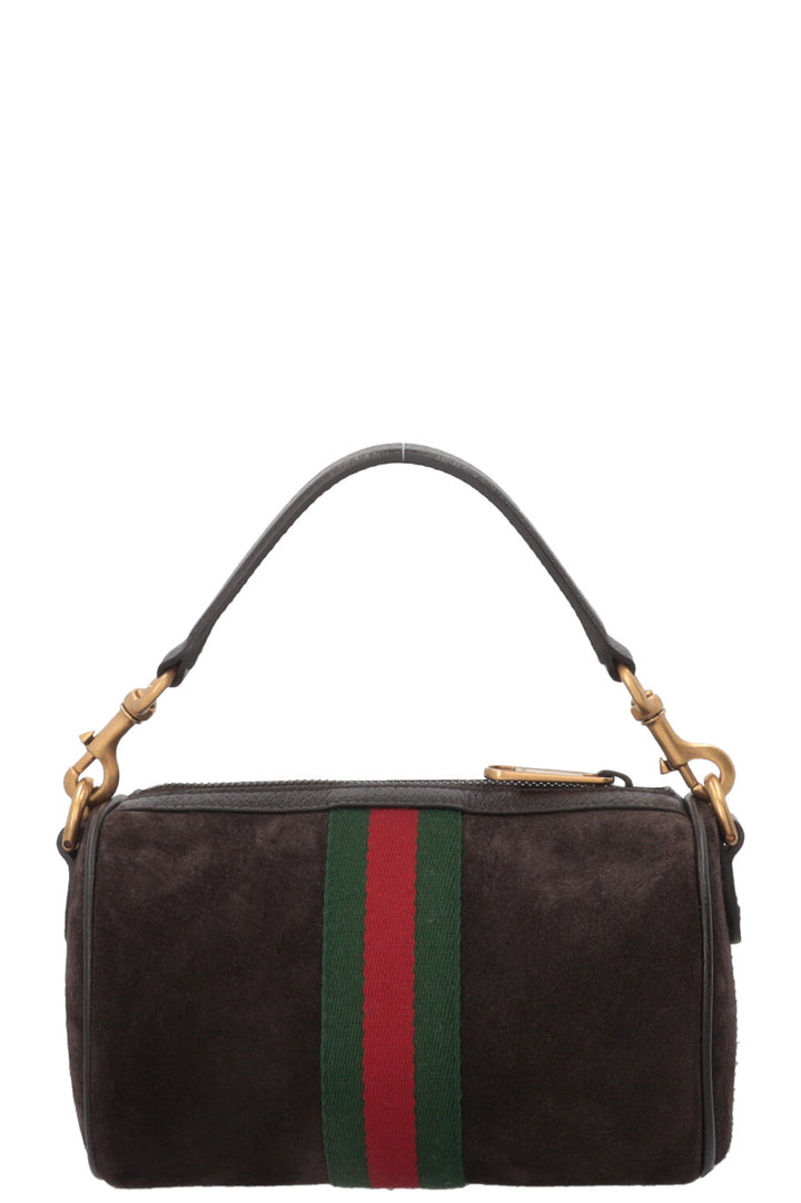 GUCCI Ophidia Cylinder Mini Bag Suede Brown