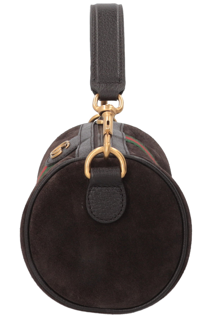GUCCI Ophidia Cylinder Mini Bag Suede Brown