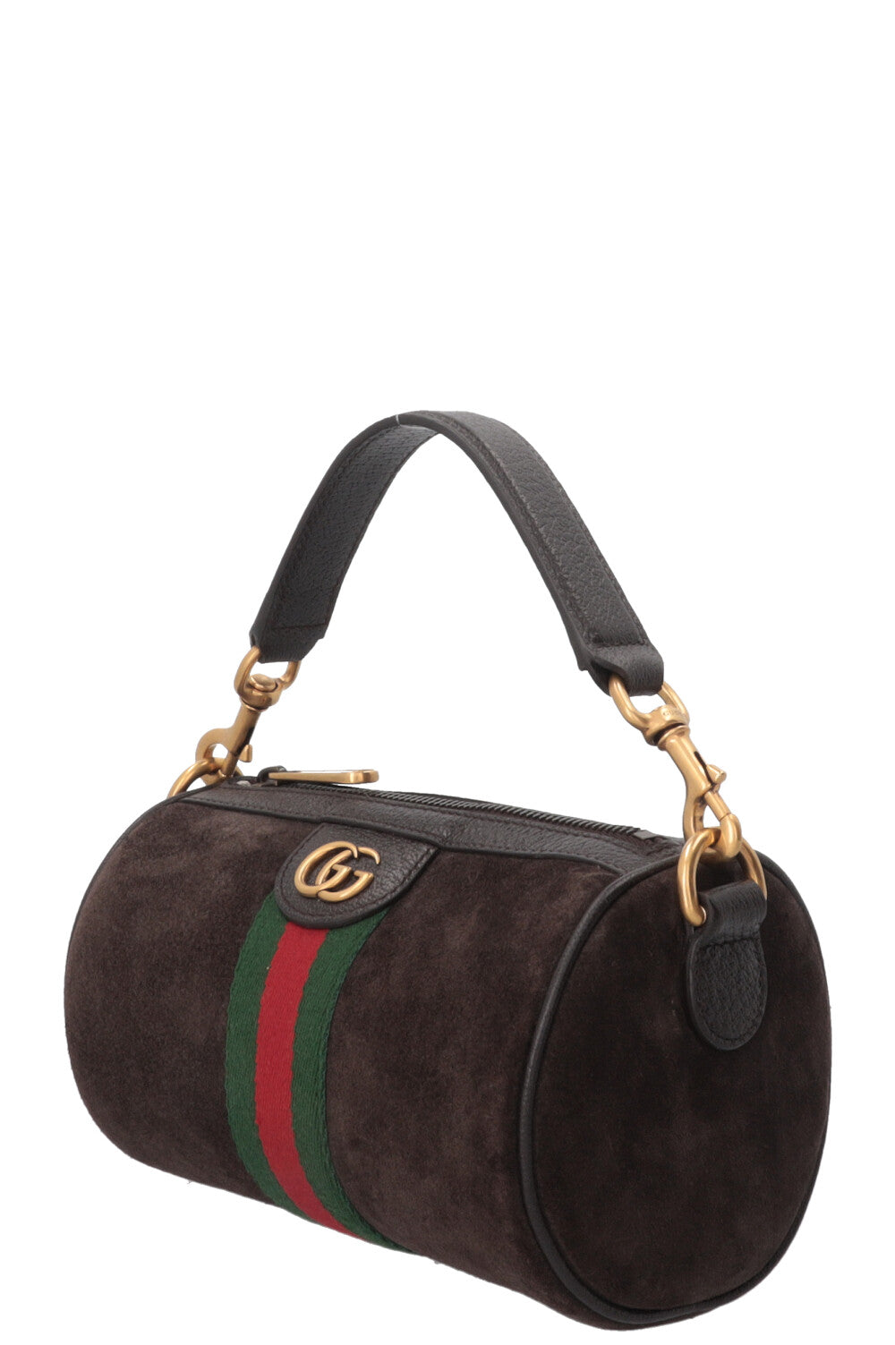 GUCCI Ophidia Cylinder Mini Bag Suede Brown