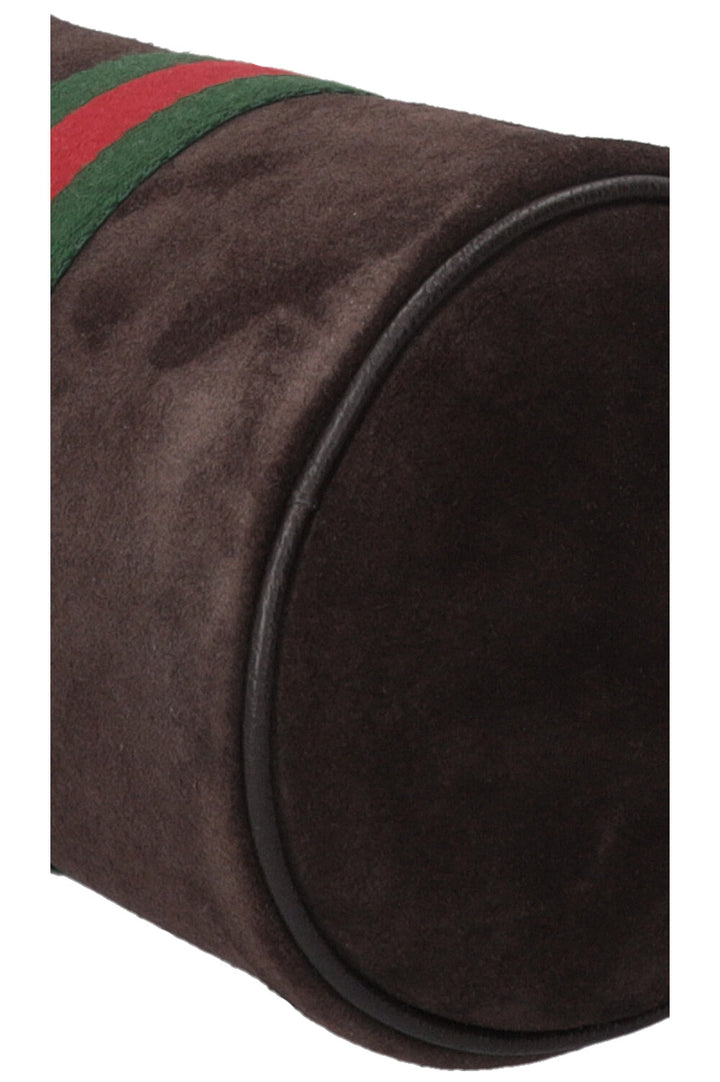 GUCCI Ophidia Cylinder Mini Bag Suede Brown