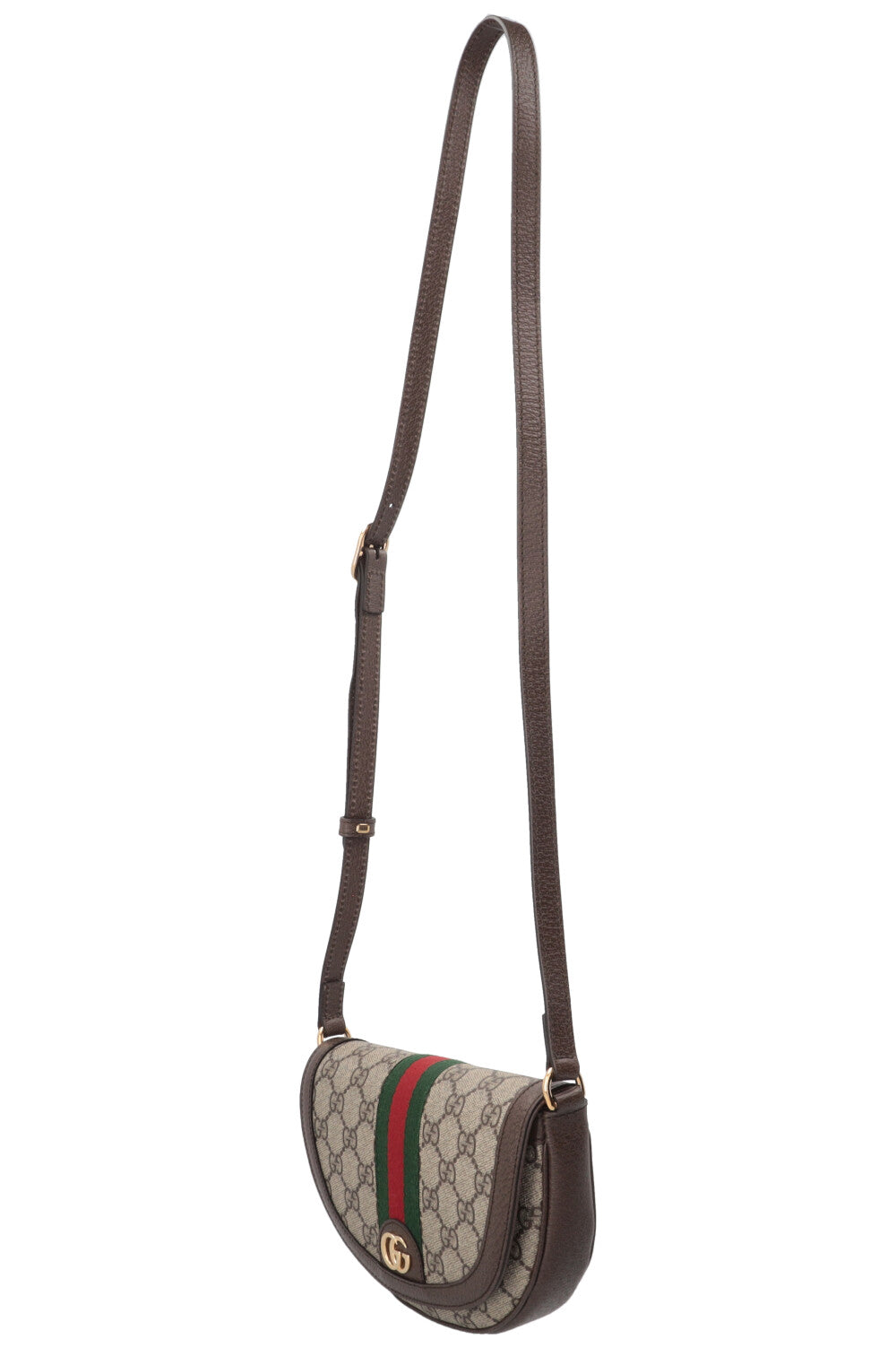 Sac bandoulière demi-lune Ophidia Gucci en toile suprême
