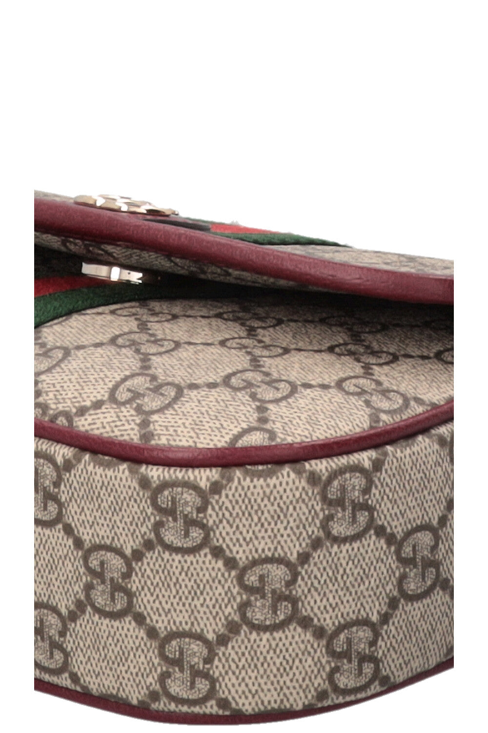 GUCCI Ophidia Top Handle Bag Small Supreme Canvas Leather Bordeaux