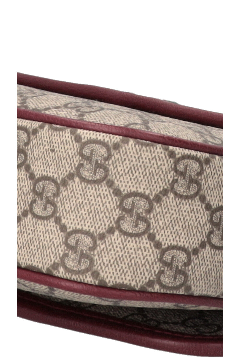GUCCI Ophidia Top Handle Bag Small Supreme Canvas Leather Bordeaux