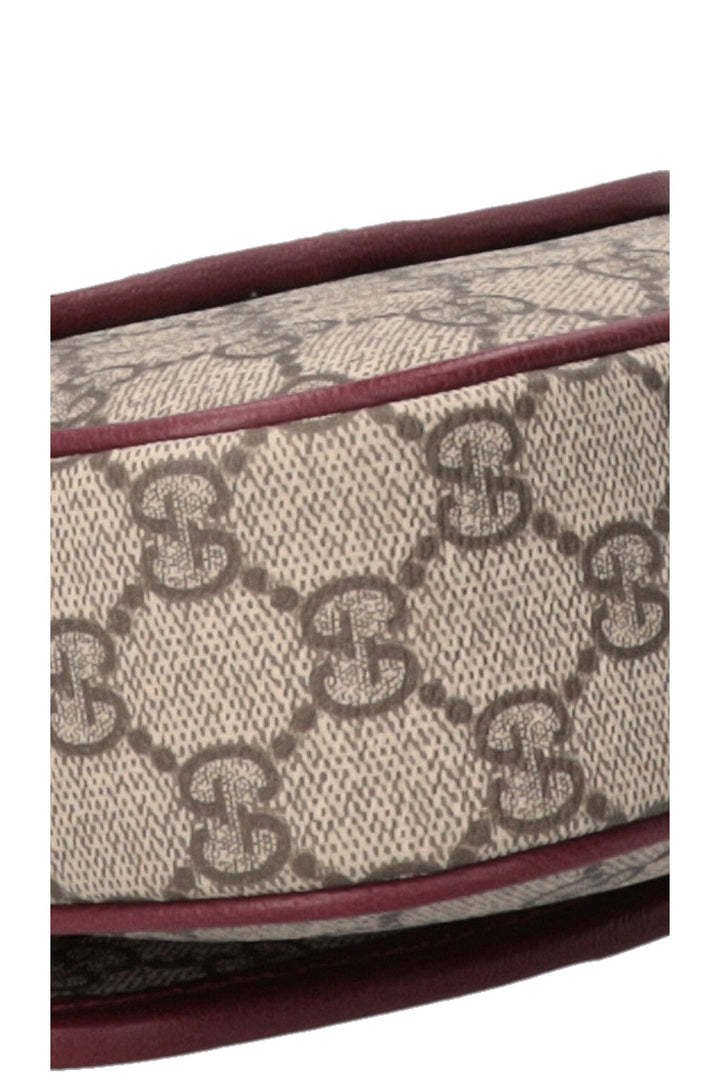 GUCCI Ophidia Top Handle Bag Small Supreme Canvas Leather Bordeaux