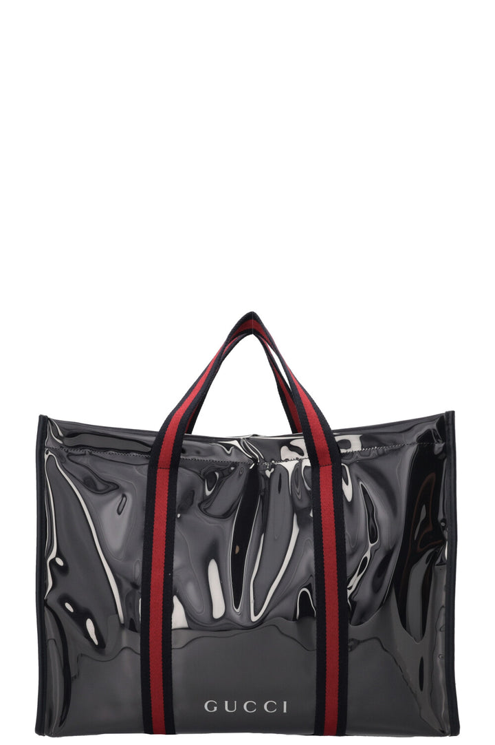 GUCCI Sac cabas Web en PVC bleu marine