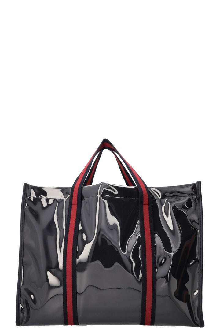 GUCCI Sac cabas Web en PVC bleu marine