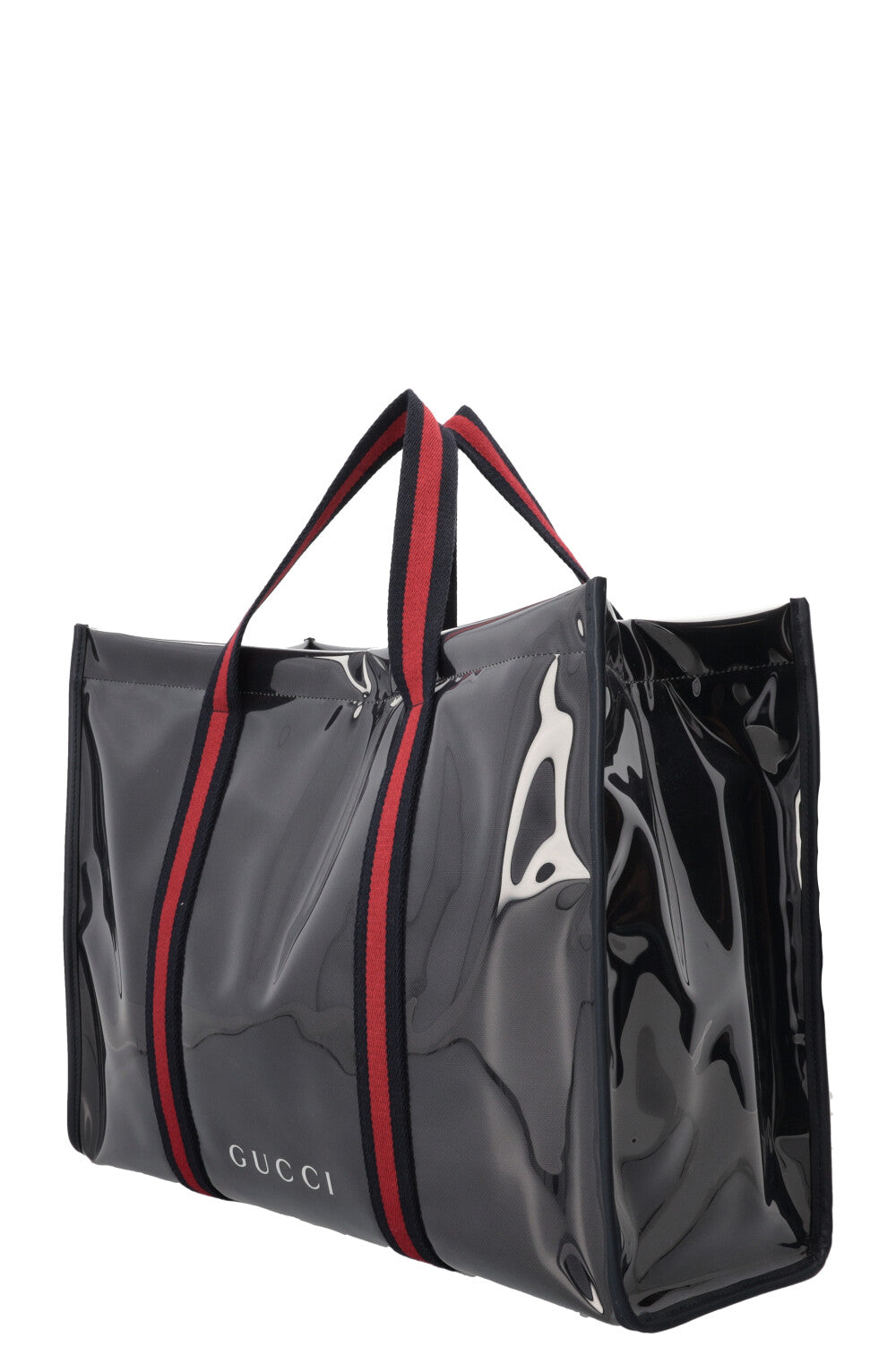 GUCCI Sac cabas Web en PVC bleu marine