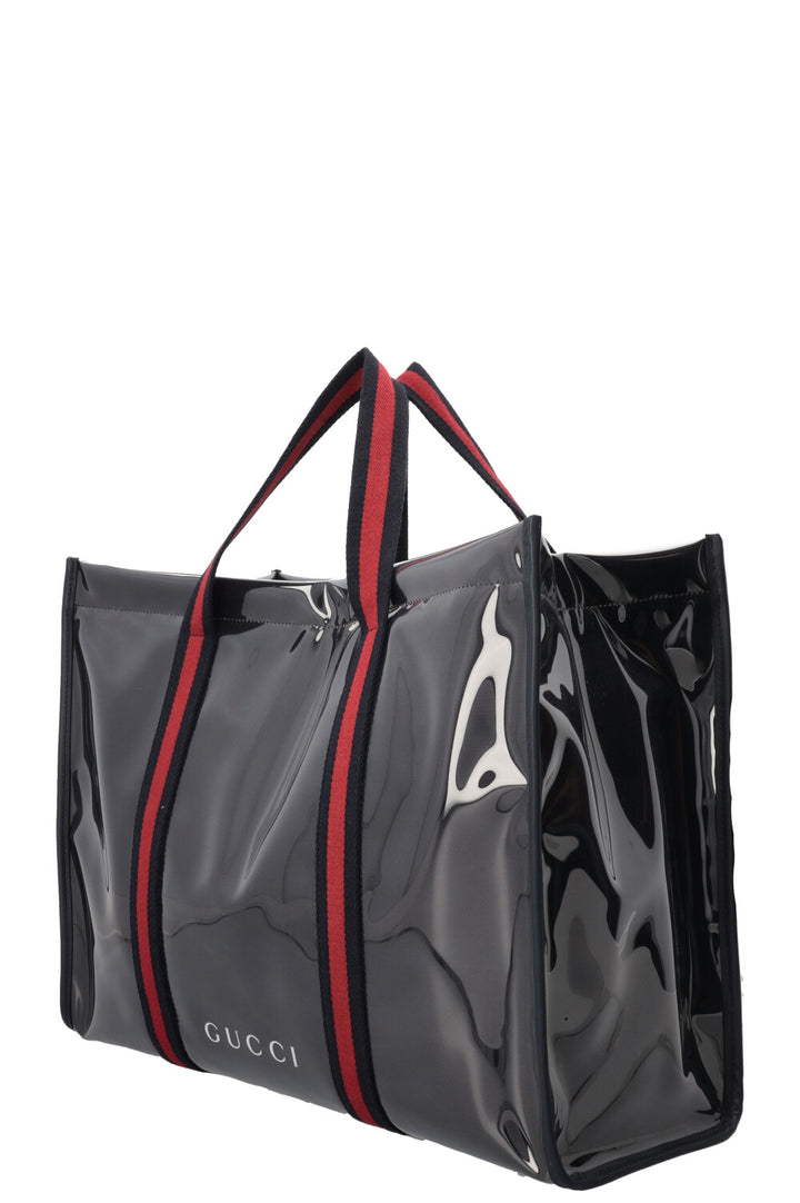GUCCI Sac cabas Web en PVC bleu marine
