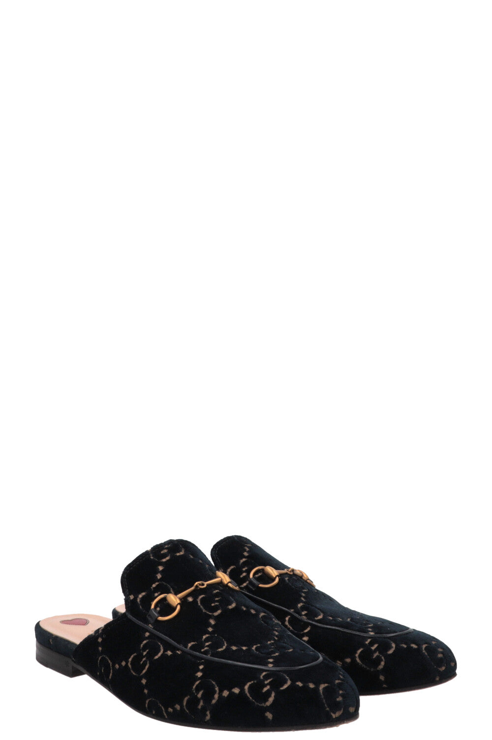 GUCCI Princetown Mules Velvet Dark Blue