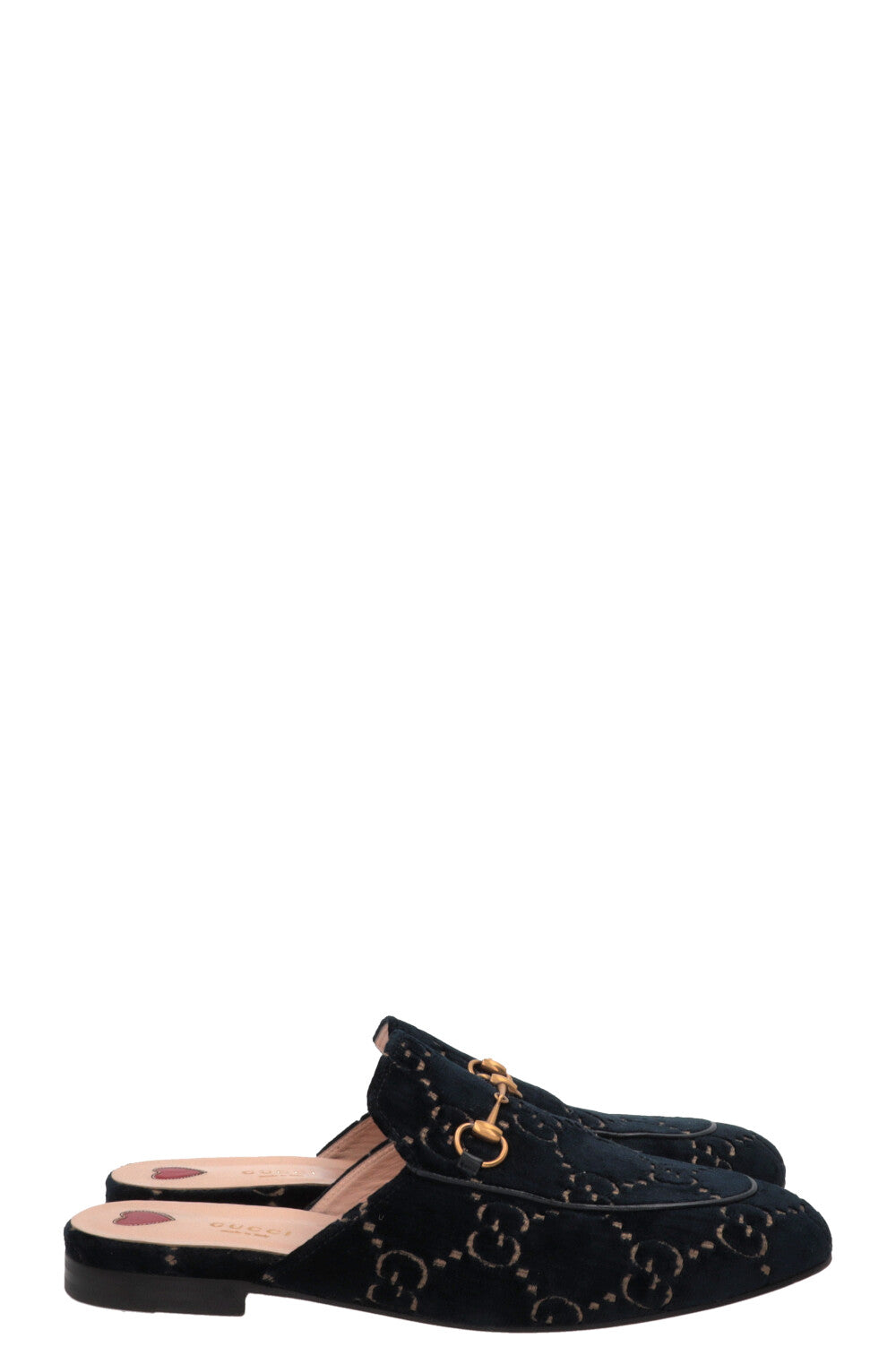 GUCCI Princetown Mules Velvet Dark Blue