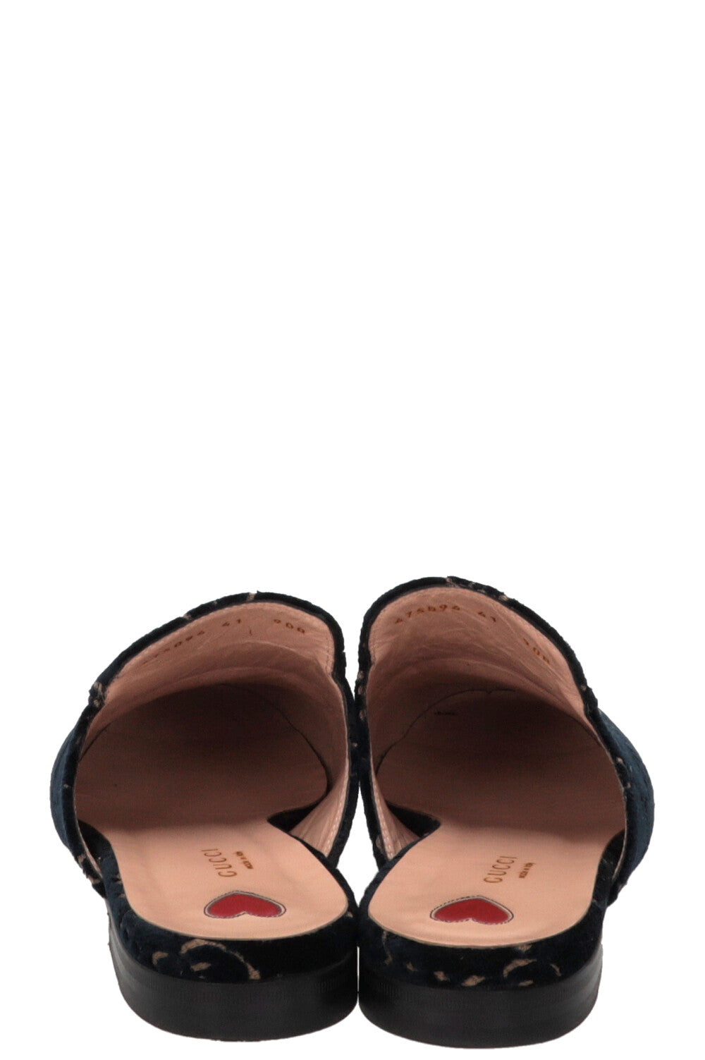 GUCCI Princetown Mules Velvet Dark Blue