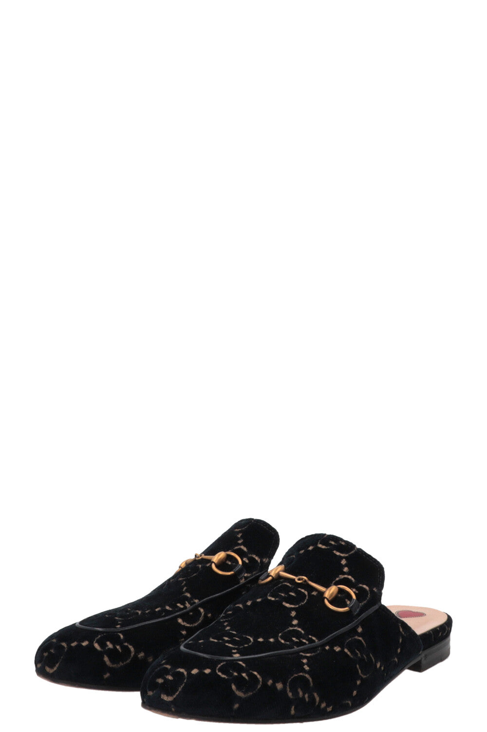 GUCCI Princetown Mules Velvet Dark Blue