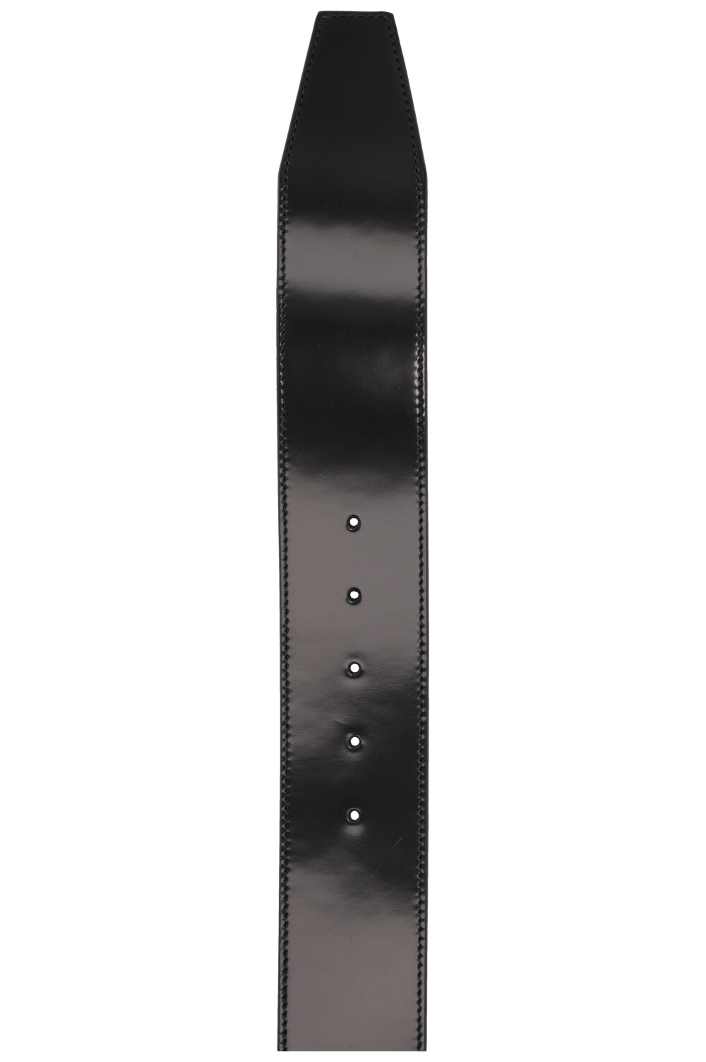 GUCCI Ceinture rectangulaire en cuir verni doré à logo G