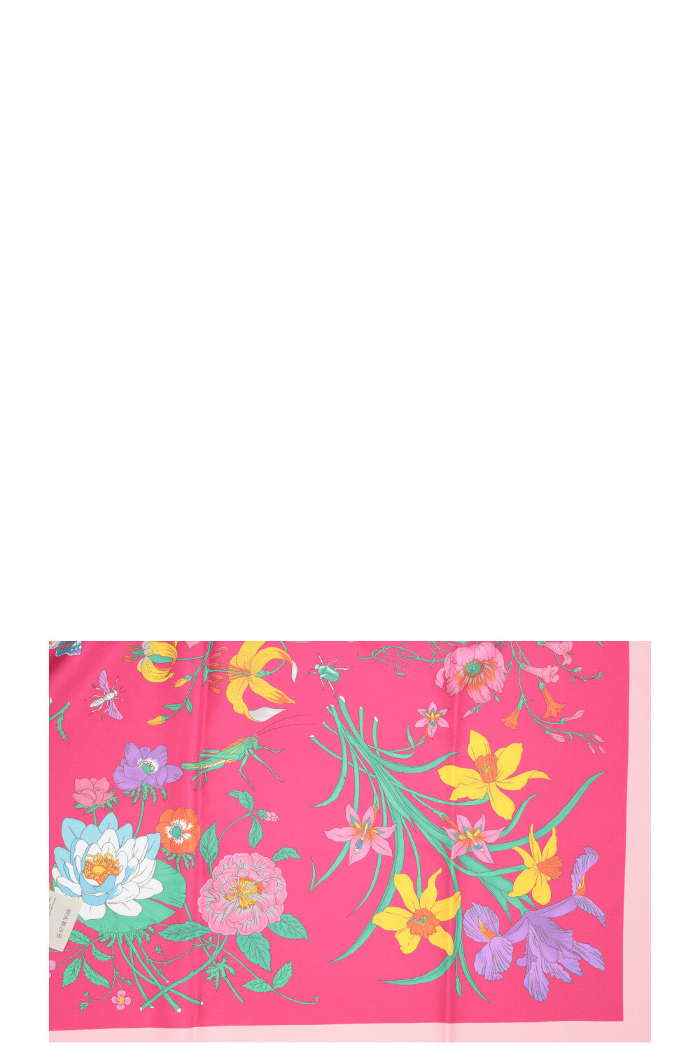 GUCCI Reversible Floral Silk Scarf Pink Orange