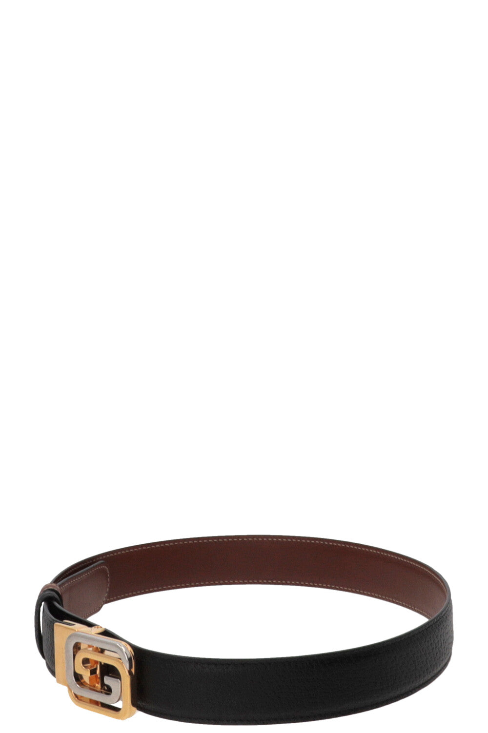 GUCCI Reversible GG Square Buckle Belt Black