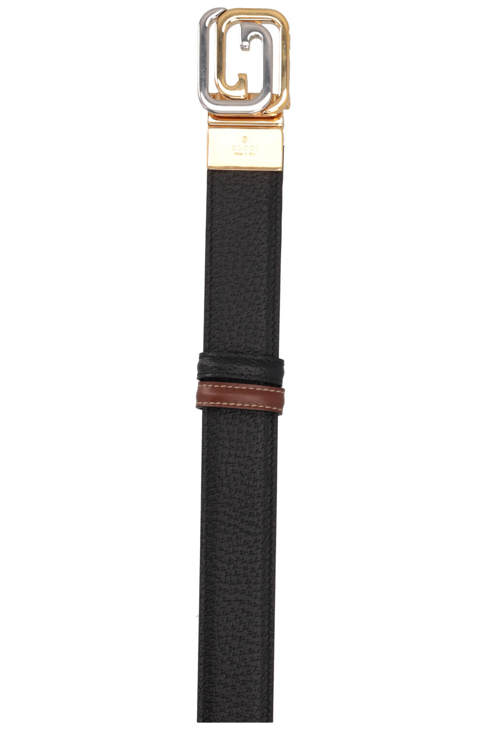 GUCCI Reversible GG Square Buckle Belt Black