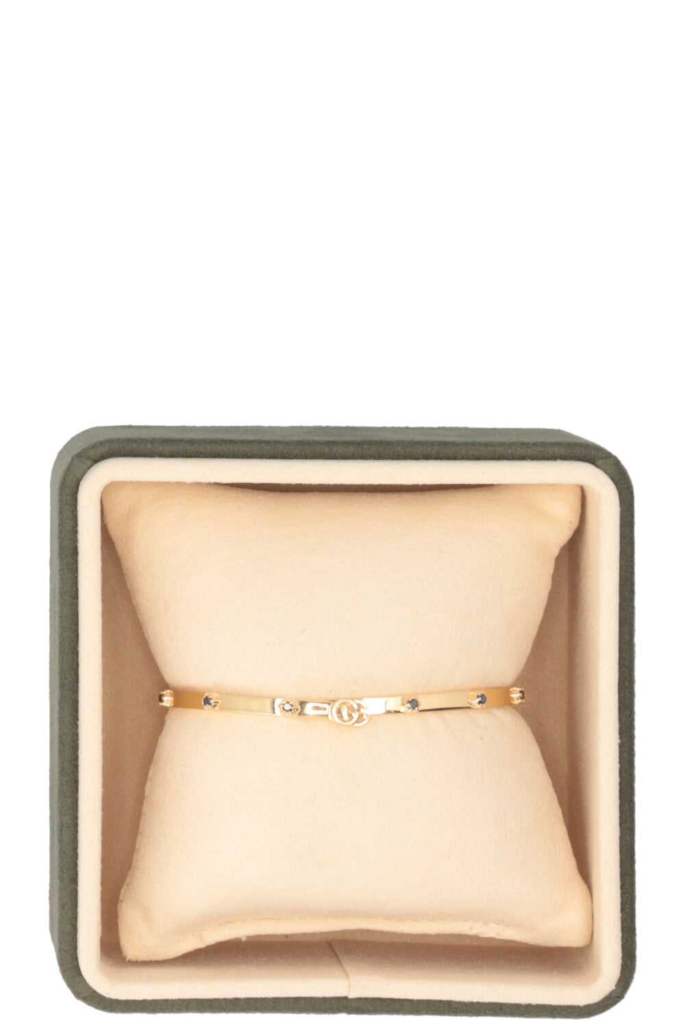 GUCCI Running GG Bangle Black Diamonds 18K Gold