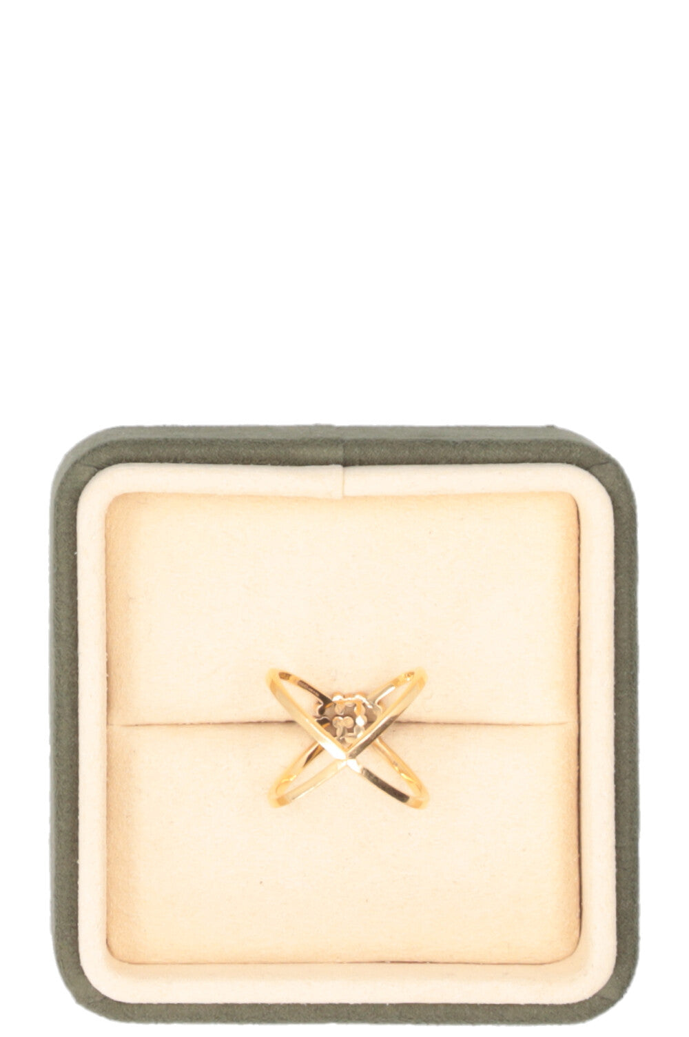 GUCCI Running GG Cross Ring 18k Yellow Gold Diamonds