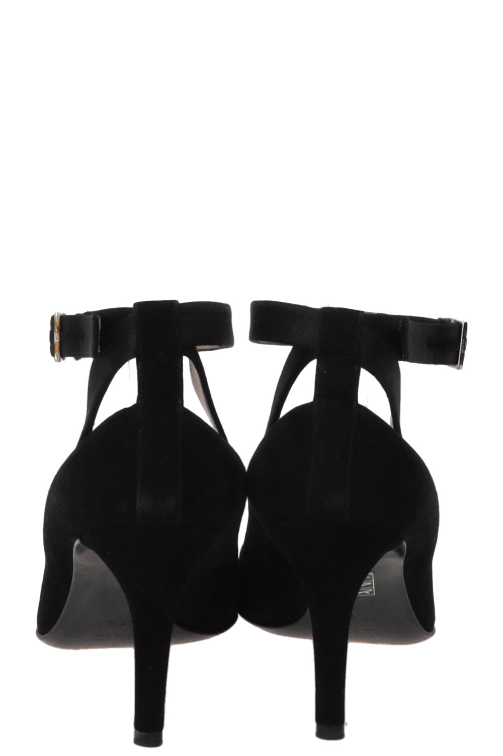 GUCCI Satin Cross Heels Suede Black