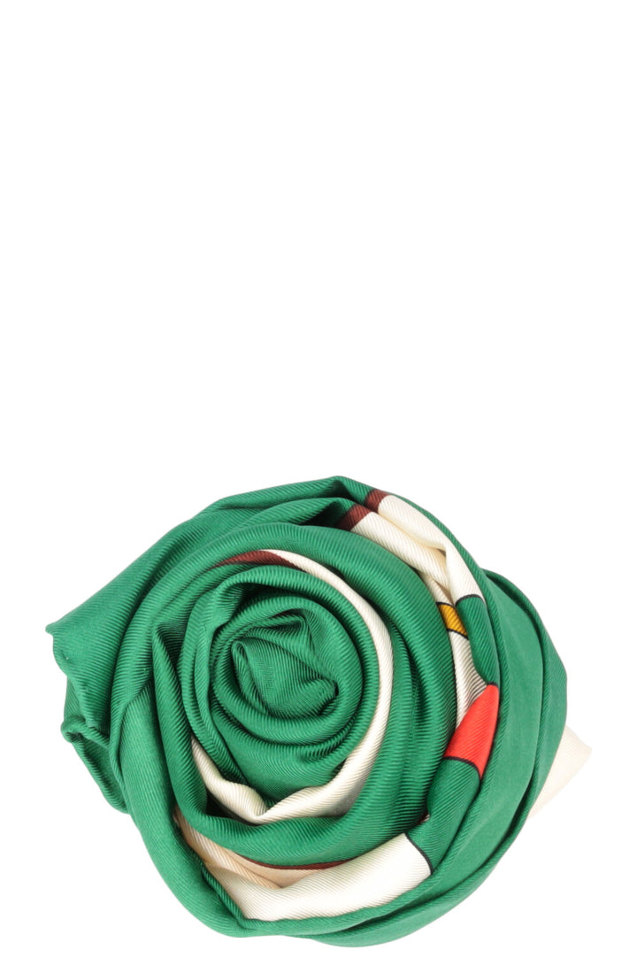 GUCCI Scarf Silk Green Multicolor