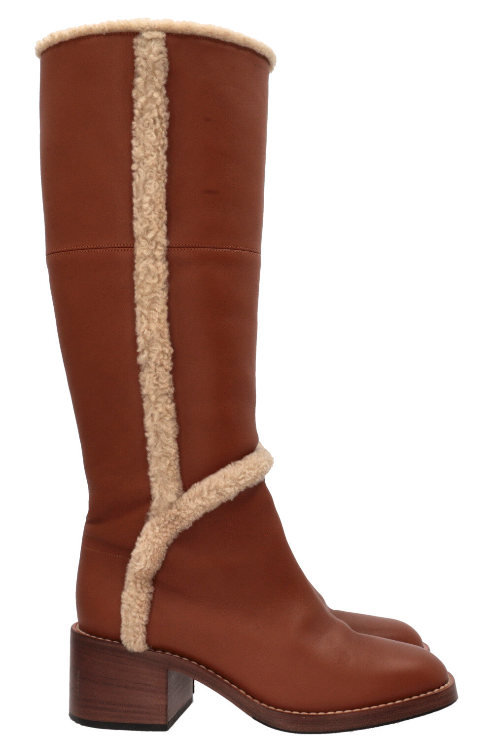 Bottes genouillères GUCCI en cuir retourné marron