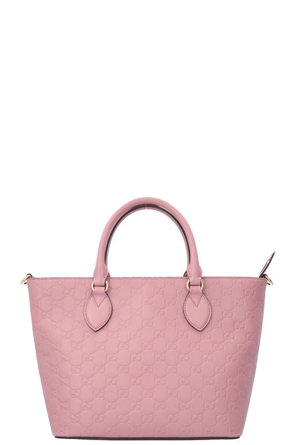 GUCCI Signature Tote Bag Small Leather Pink