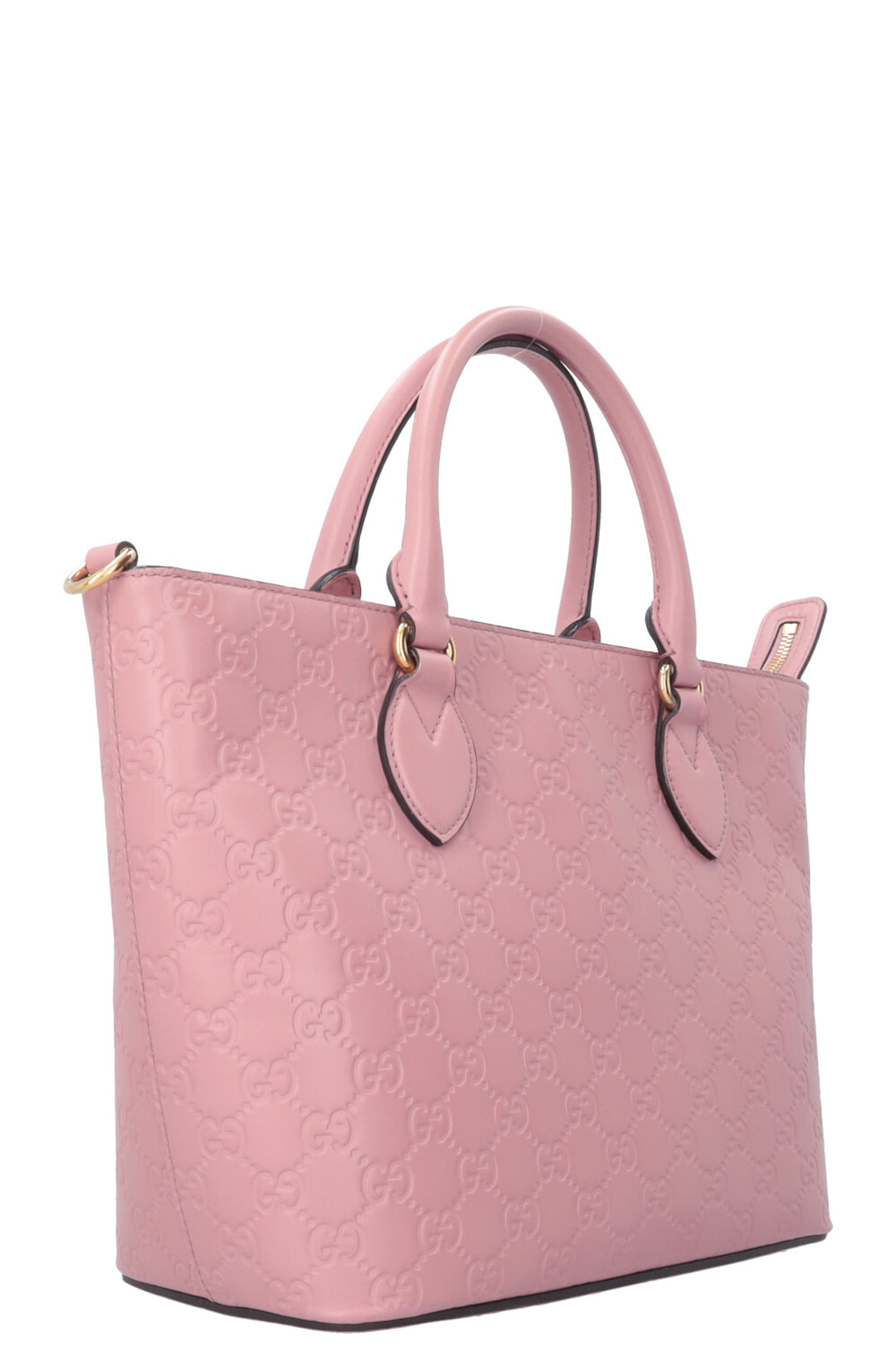 GUCCI Signature Tote Bag Small Leather Pink