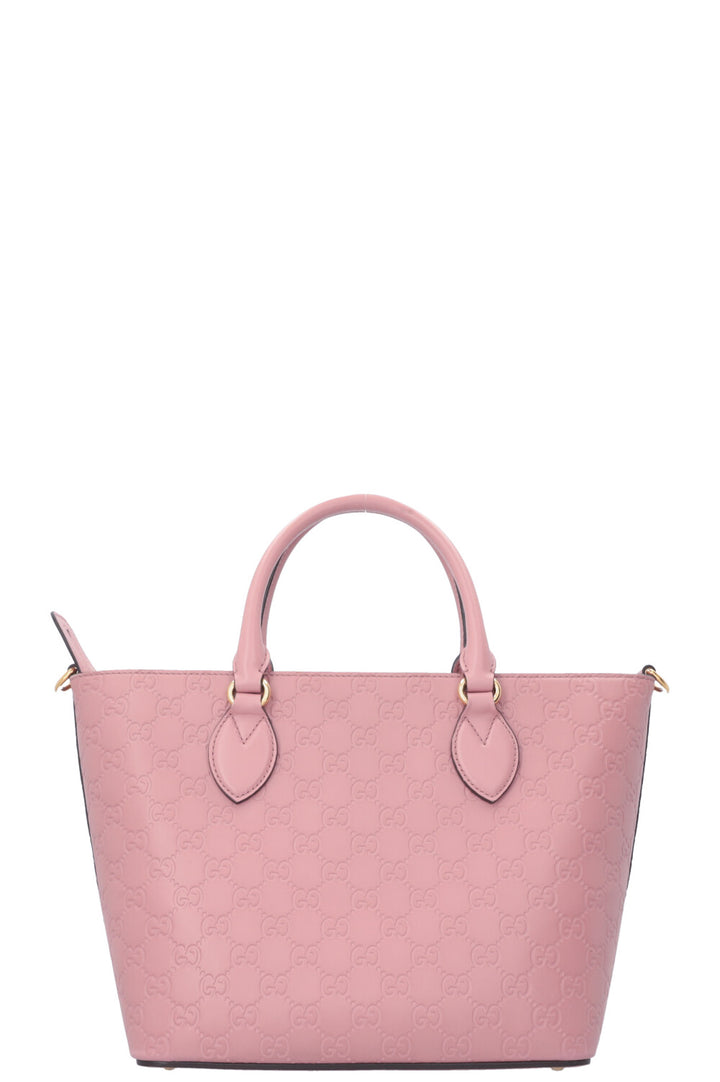 GUCCI Signature Tote Bag Small Leather Pink