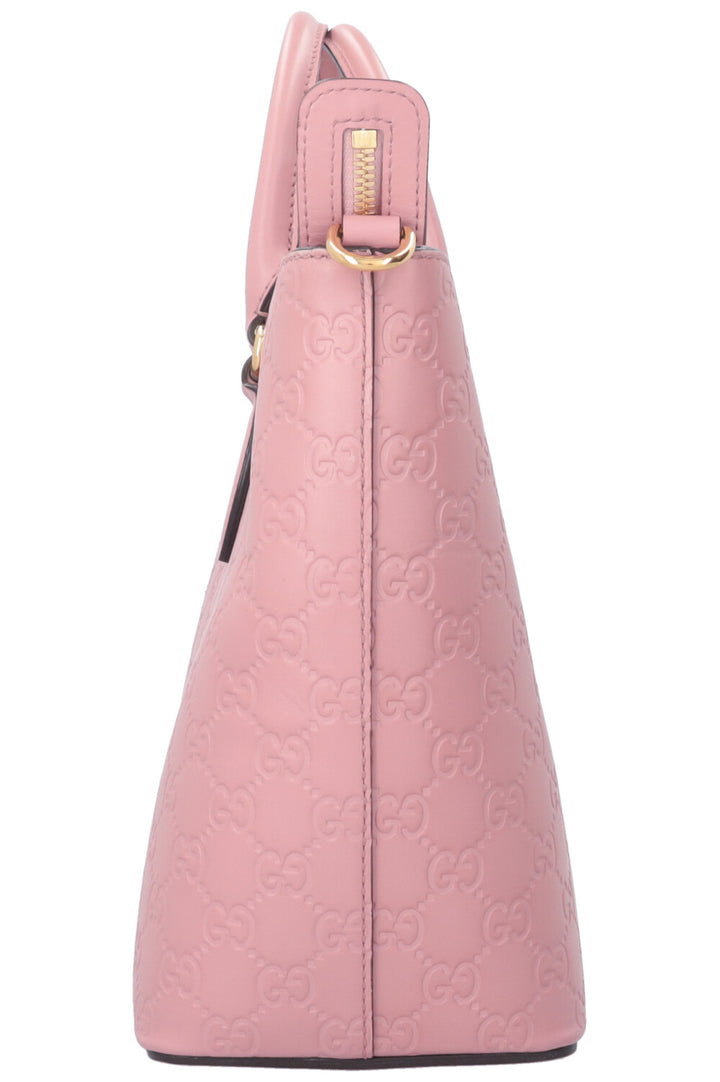 GUCCI Signature Tote Bag Small Leather Pink