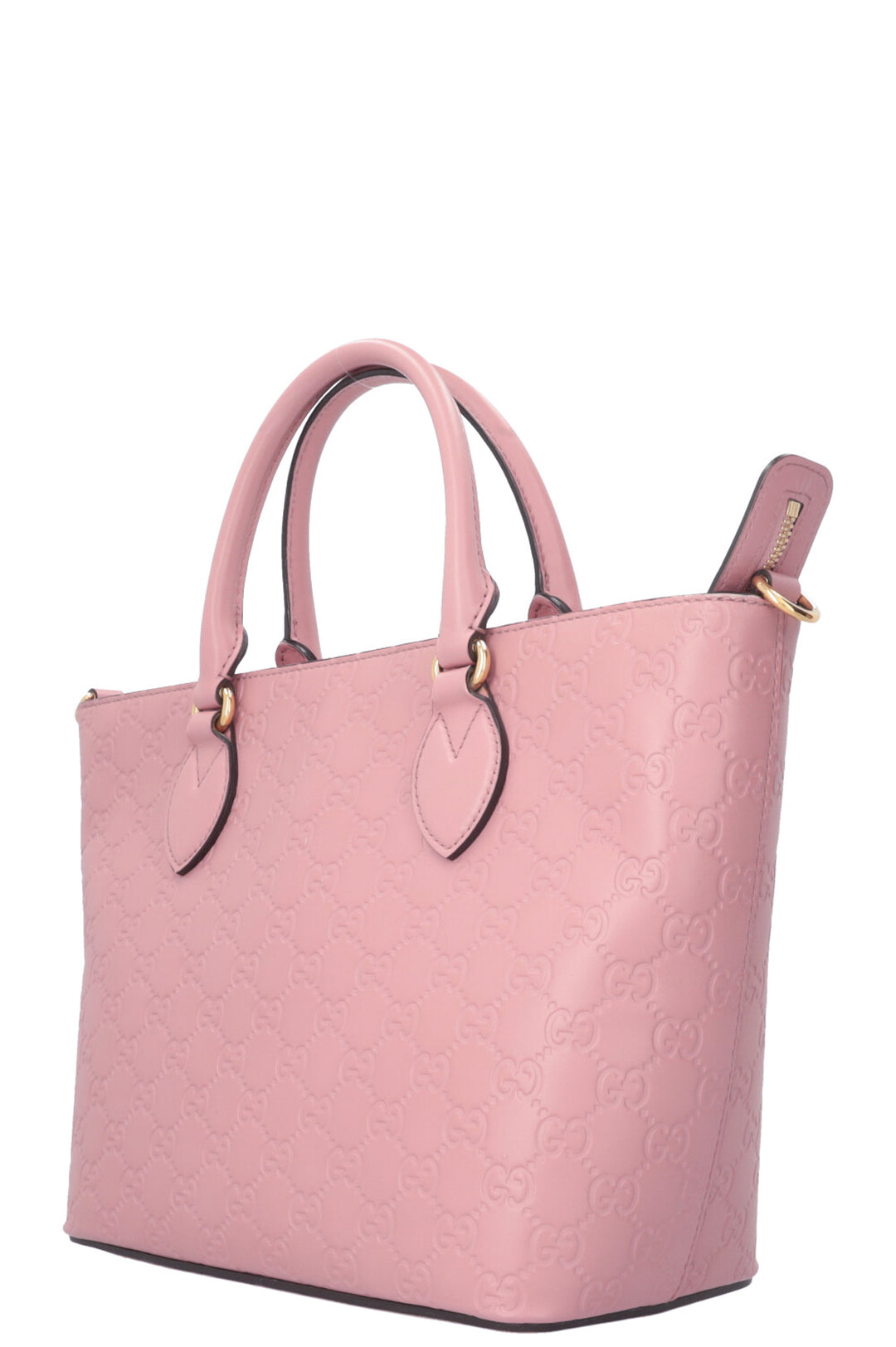GUCCI Signature Tote Bag Small Leather Pink