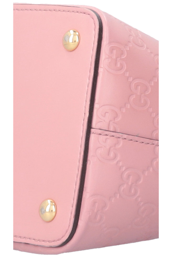 GUCCI Signature Tote Bag Small Leather Pink
