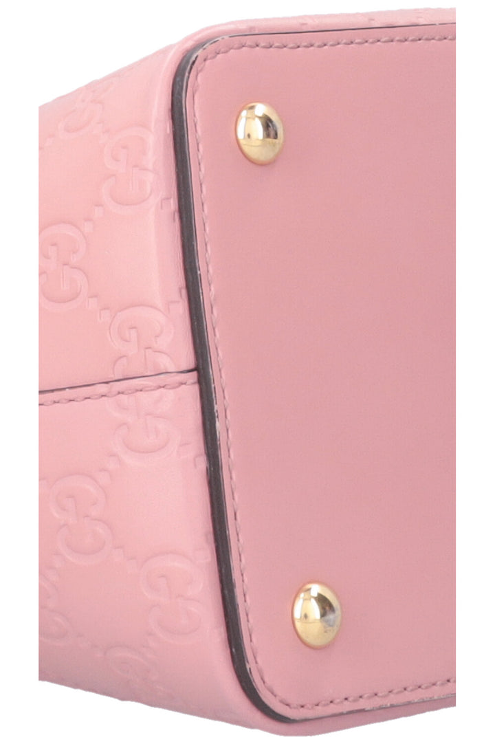 GUCCI Signature Tote Bag Small Leather Pink