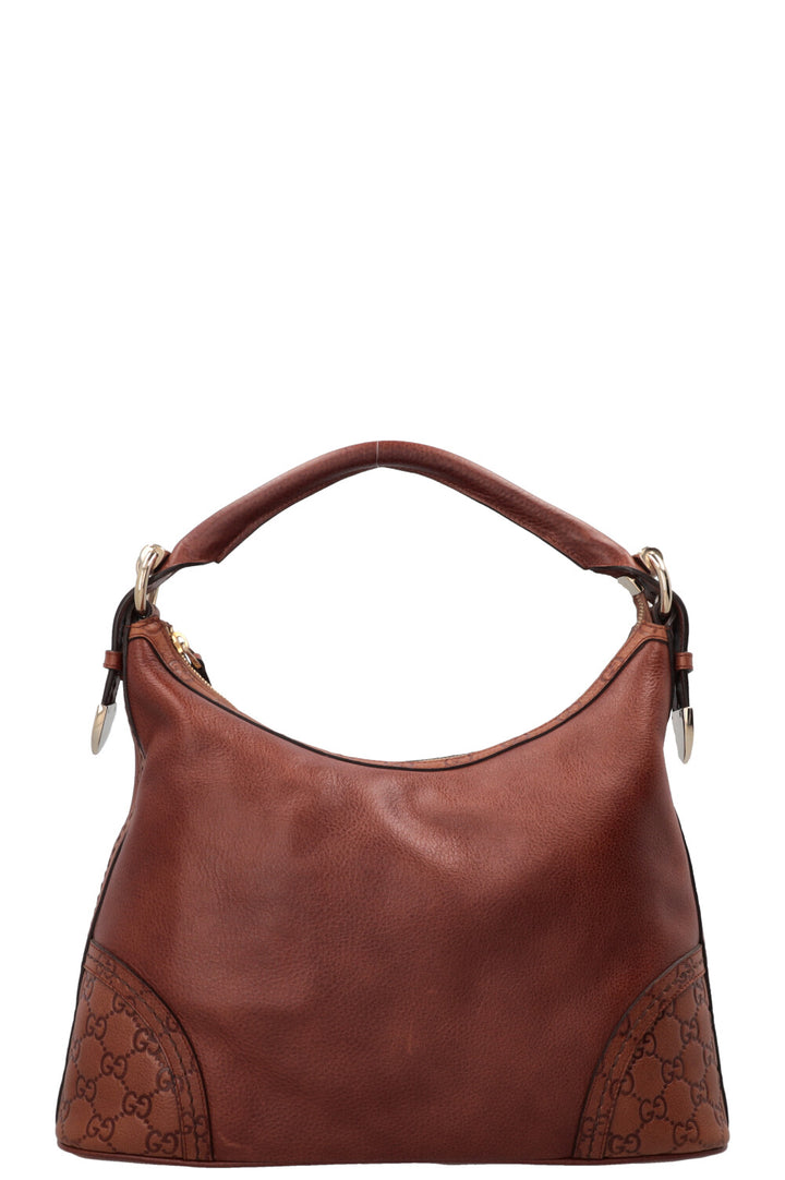 GUCCI Signora Hobo Bag Leather Brown